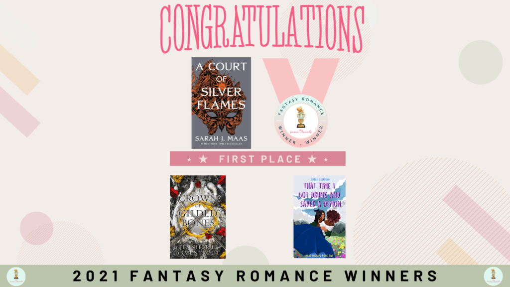 graphic showcasing the Fantasy Romance award winners